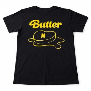 BTS Butter Graphic Tour T-Shirt Black K-Pop Band Tee 2021